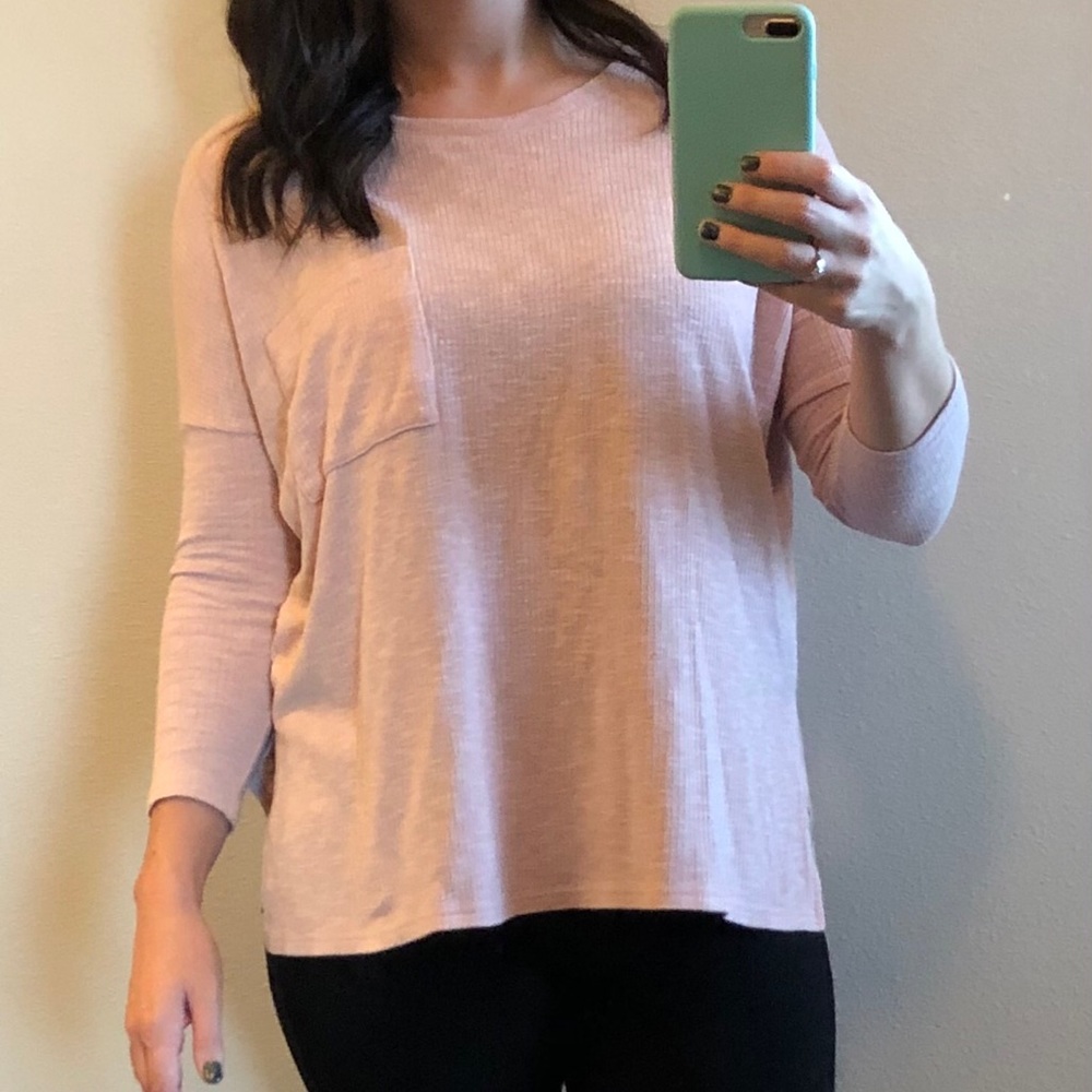 Shop Impressions Ribbed light pink top